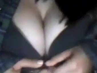 Hot girlfriend showing boobs on webcam