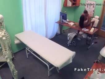 Slim patient doing doctors dick in office